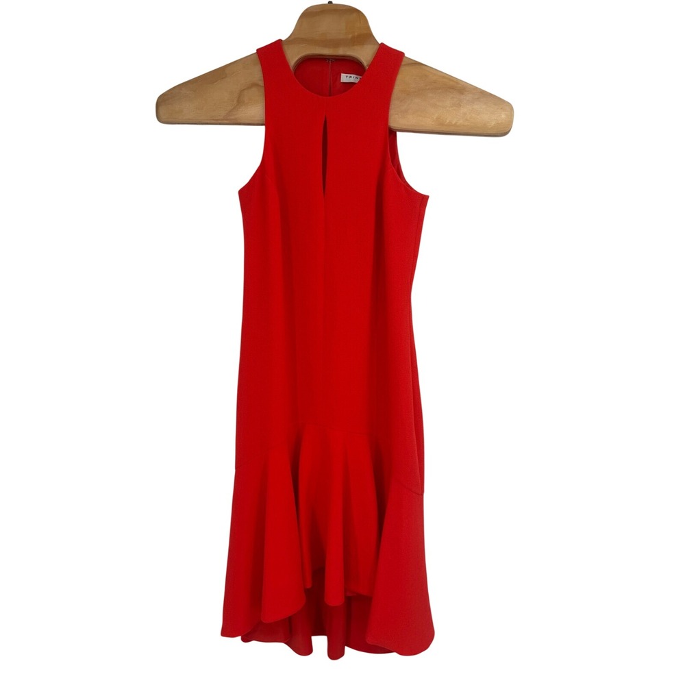 NWT Trina Turk Keyhole High-Low Petal Sleeveless Red Dress Size 2